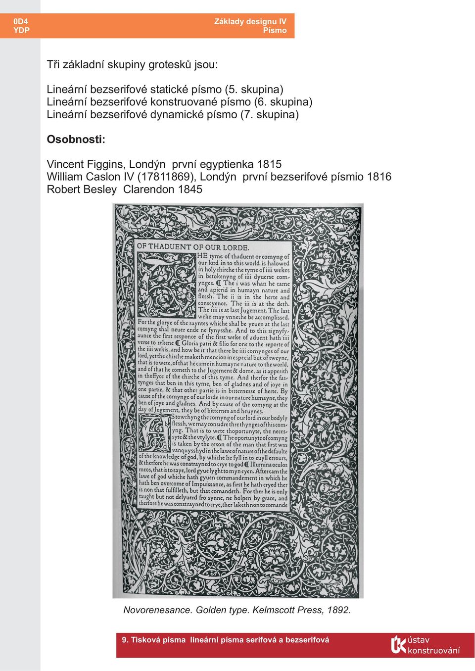 skupina) Osobnosti: Vincent Figgins, Londýn první egyptienka 1815 William Caslon IV (17811869), Londýn první