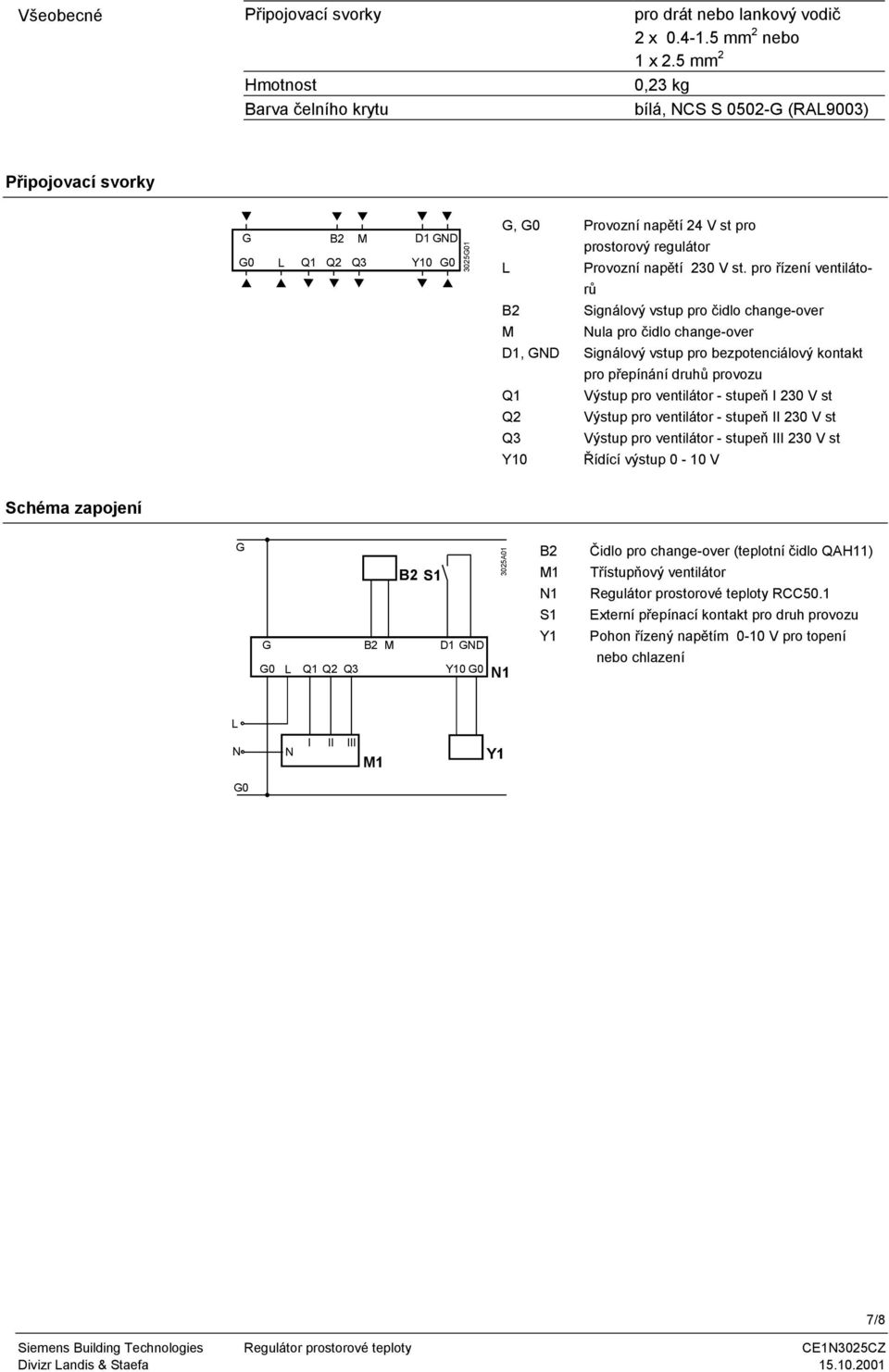 pro řízení ventilátorů B2 Signálový vstup pro čidlo change-over M Nula pro čidlo change-over D1, GND Signálový vstup pro bezpotenciálový kontakt pro přepínání druhů provozu Q1 Výstup pro ventilátor -