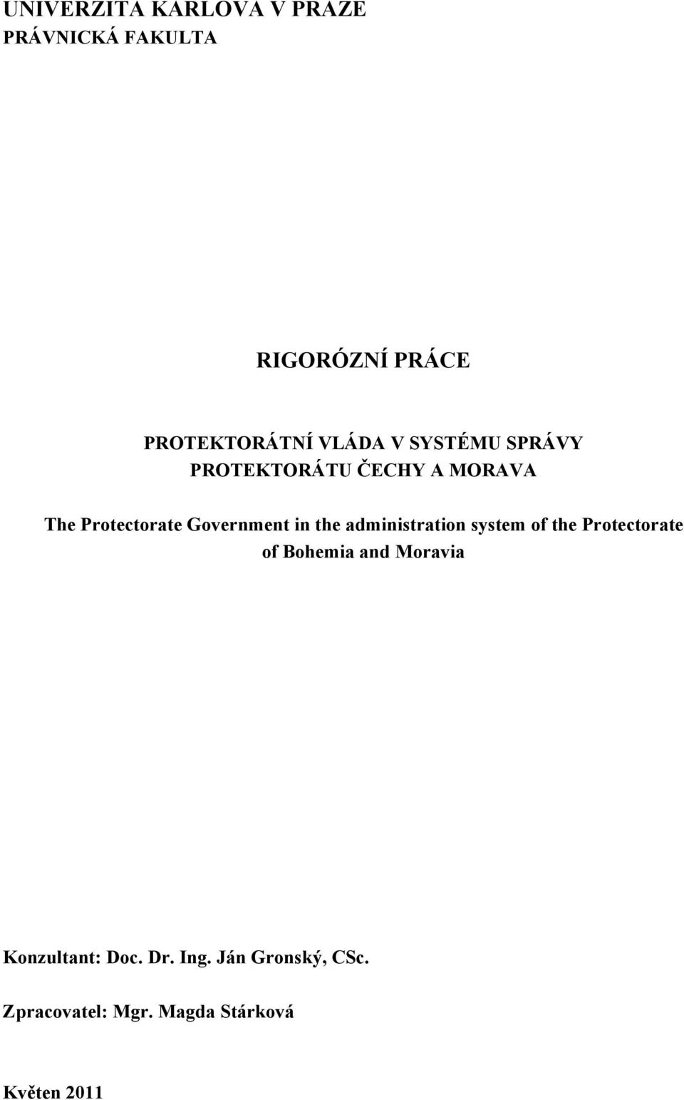 in the administration system of the Protectorate of Bohemia and Moravia