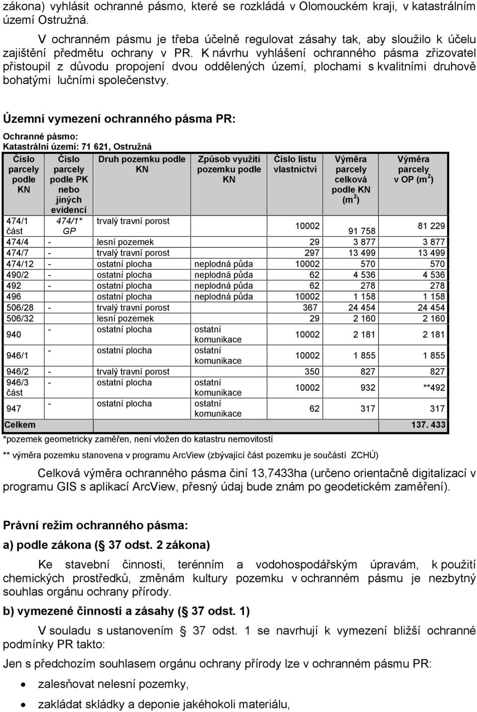 K návrhu vyhlášení ochranného pásma zřizovatel přistoupil z důvodu propojení dvou oddělených území, plochami s kvalitními druhově bohatými lučními společenstvy.