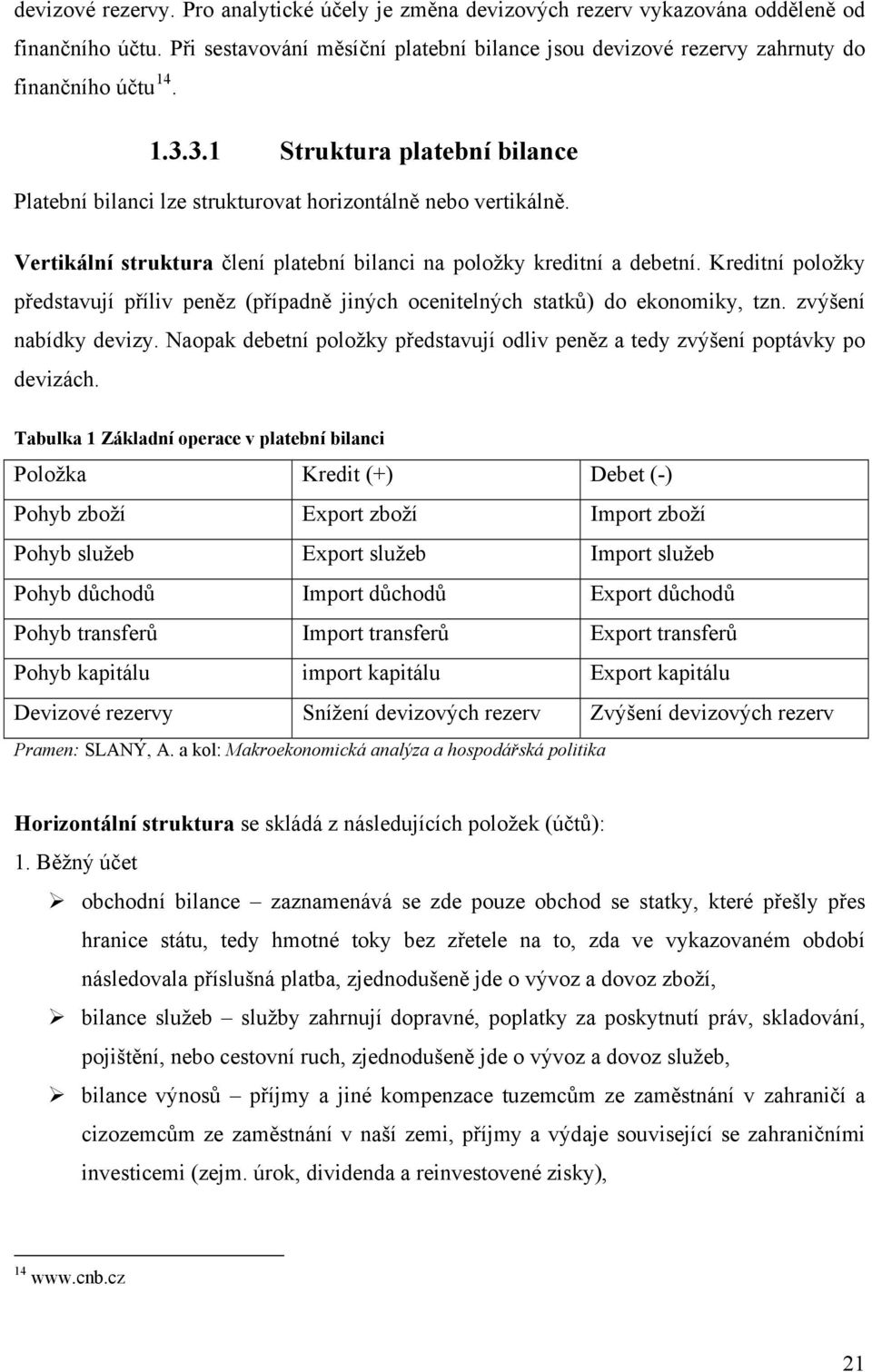 Kreditní položky představují příliv peněz (případně jiných ocenitelných statků) do ekonomiky, tzn. zvýšení nabídky devizy.