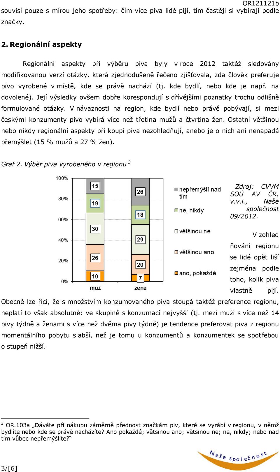 kde se právě nachází (tj. kde bydlí, nebo kde je např. na dovolené). Její výsledky ovšem dobře korespondují s dřívějšími poznatky trochu odlišně formulované otázky.