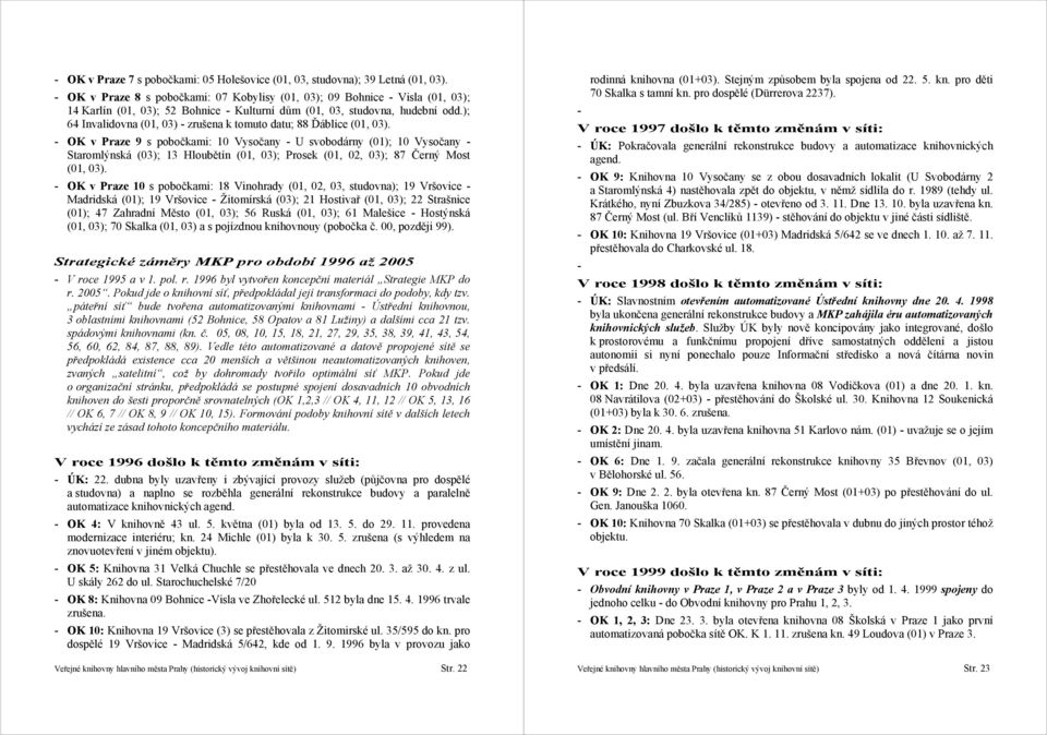 ); 64 Invalidovna (01, 03) - zrušena k tomuto datu; 88 Ďáblice (01, 03).