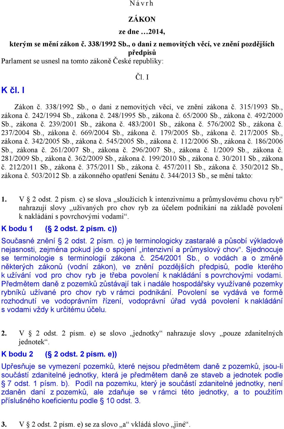 , zákona č. 483/2001 Sb., zákona č. 576/2002 Sb., zákona č. 237/2004 Sb., zákona č. 669/2004 Sb., zákona č. 179/2005 Sb., zákona č. 217/2005 Sb., zákona č. 342/2005 Sb., zákona č. 545/2005 Sb.