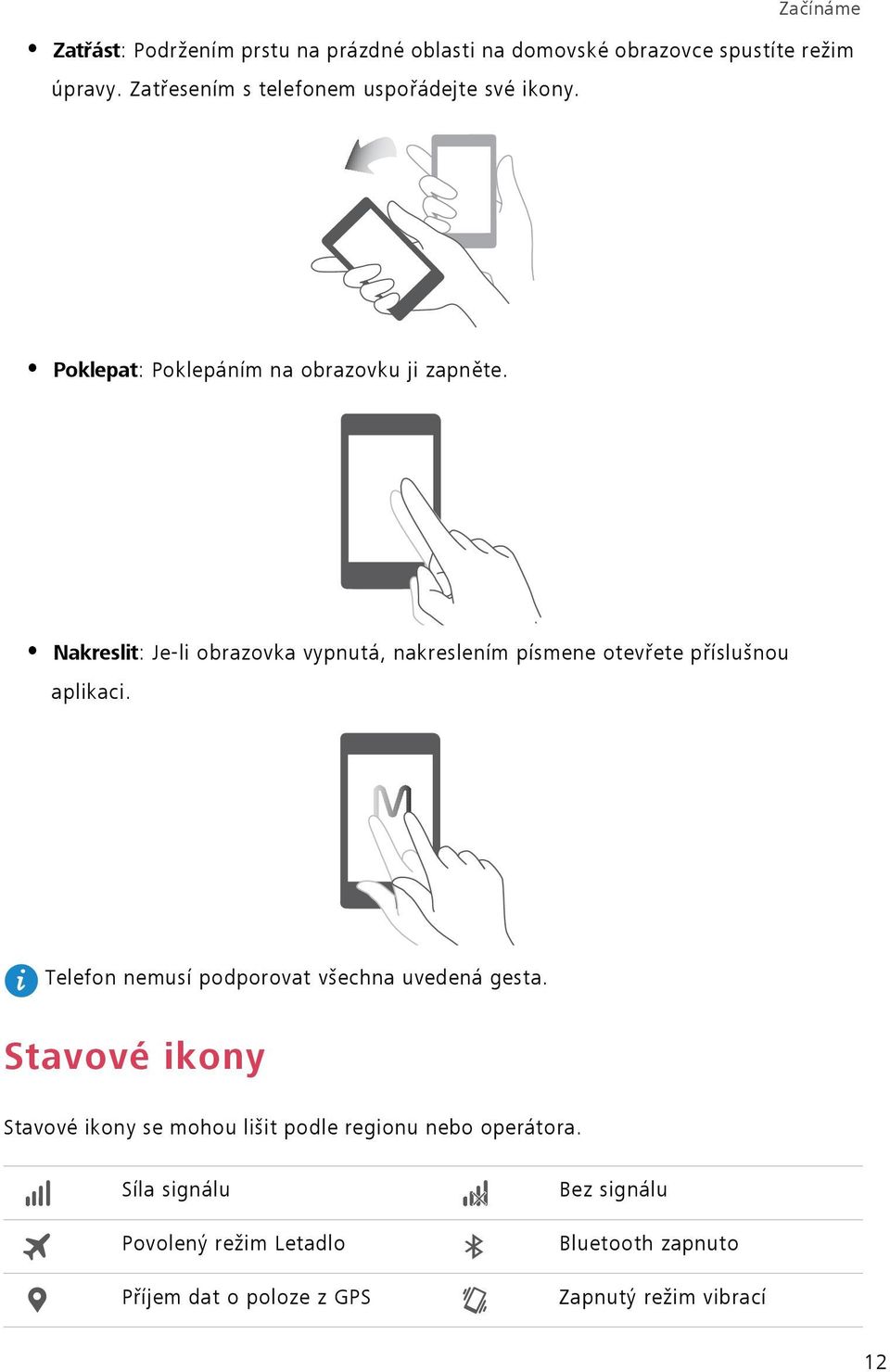 Nakreslit: Je-li obrazovka vypnutá, nakreslením písmene otevřete příslušnou aplikaci.