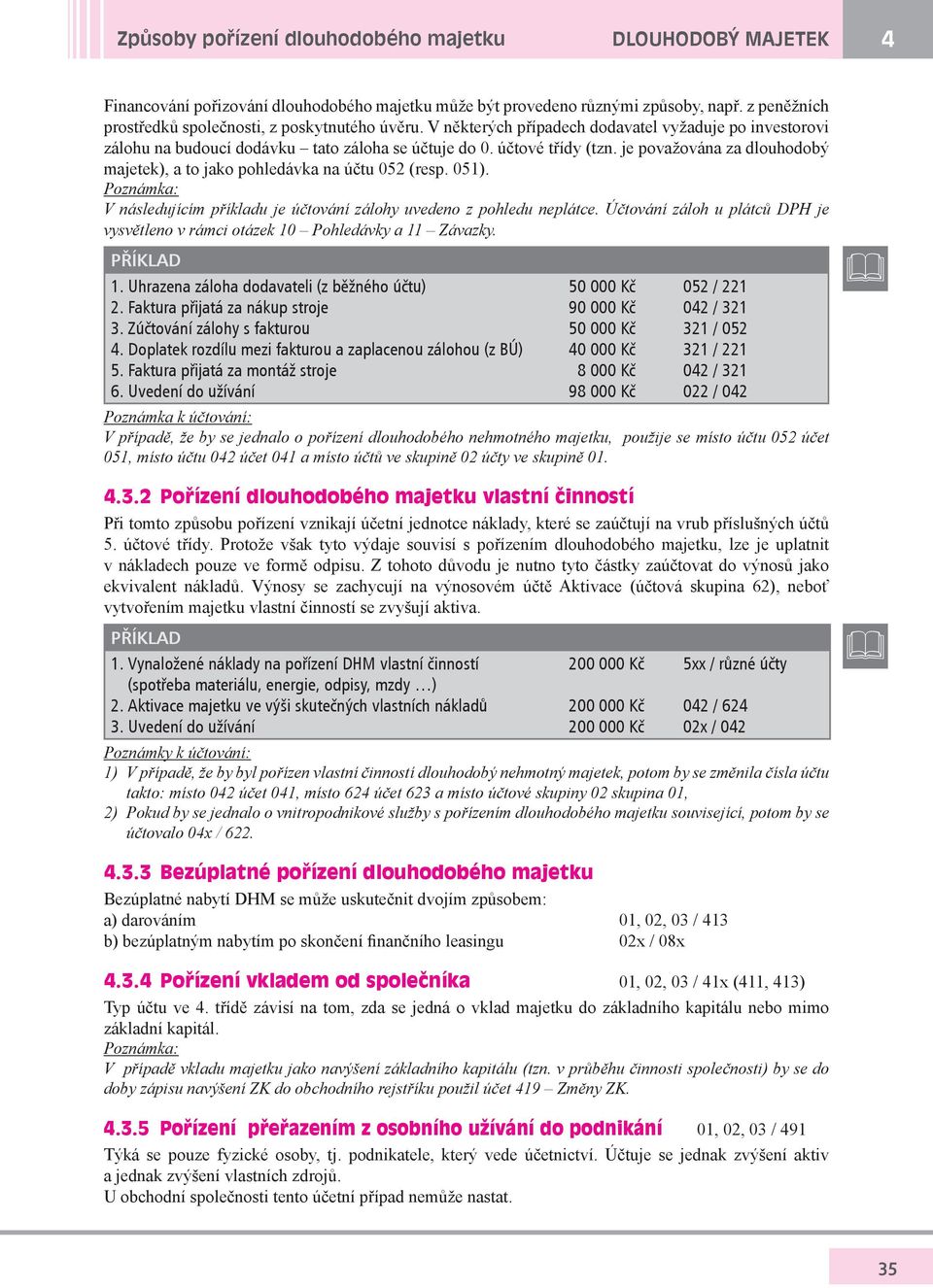 je považována za dlouhodobý majetek), a to jako pohledávka na účtu 052 (resp. 051). V následujícím příkladu je účtování zálohy uvedeno z pohledu neplátce.