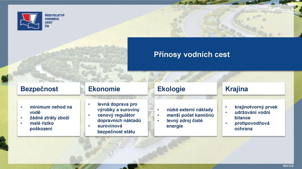 dopravních náklad) surovinová bezpe#nost státu nízké externí náklady men%í po#et kamión)