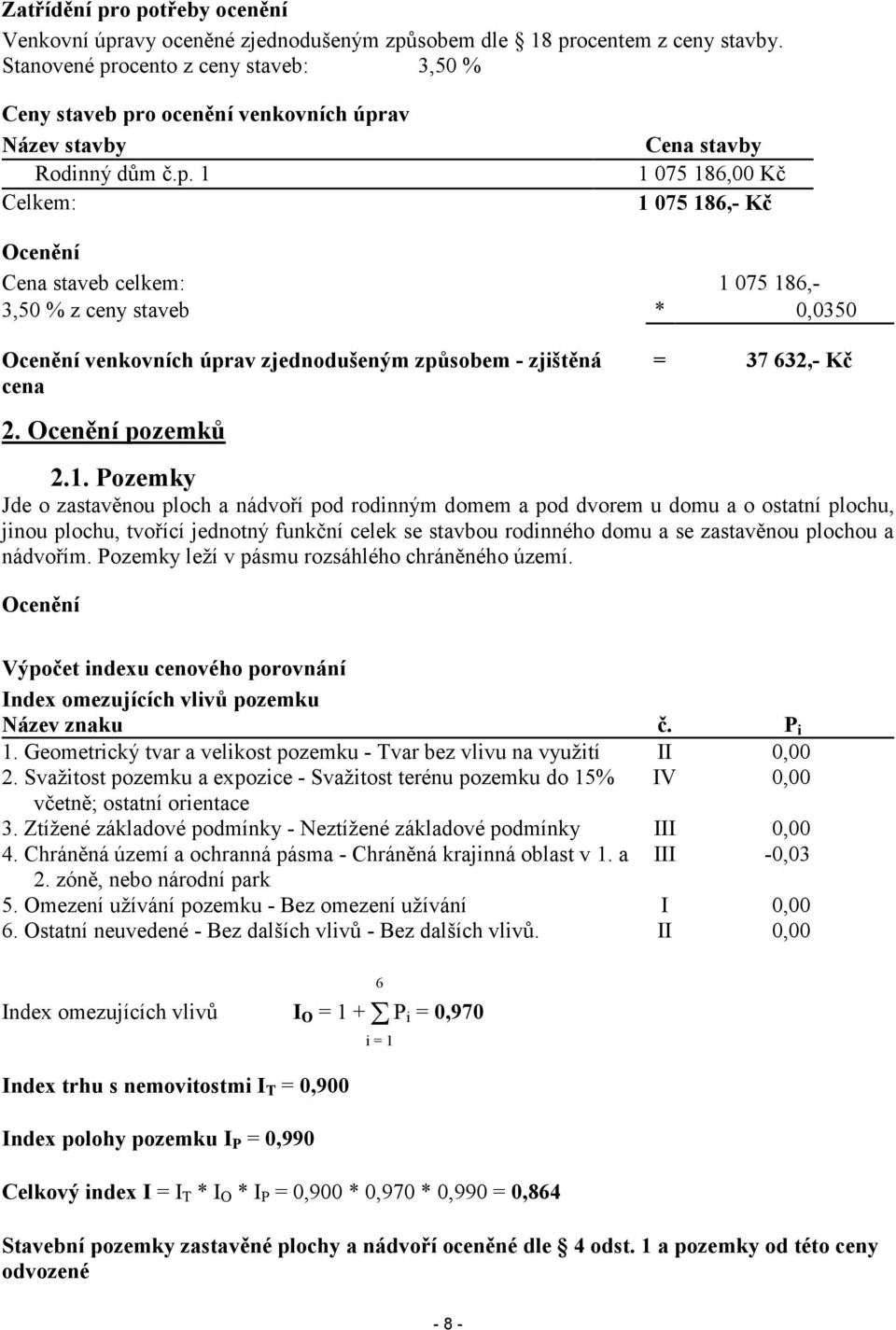ocento z ceny staveb: 3,50 % Ceny staveb pr