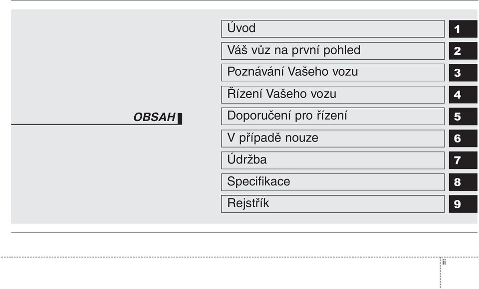 Doporučení pro řízení V případě nouze