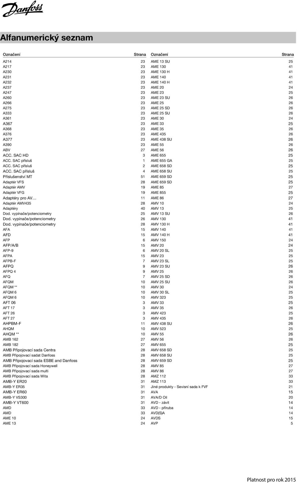 26 ACC. SAC HD 3 AME 655 25 ACC. SAC přísluš 1 AME 655 GA 25 ACC. SAC přísluš 2 AME 658 SD 25 ACC.