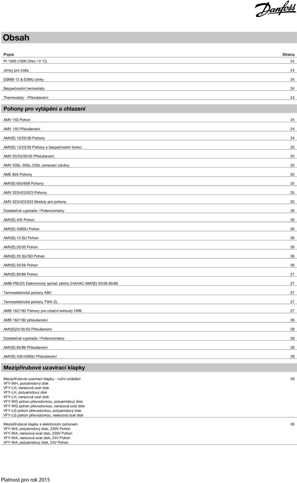 Pohony 25 AMV 323/423/523 Pohony 25 AMV 323/423/523 Moduly pro pohony 25 Dodatečné vypínače / Potenciometry 26 AMV(E) 435 Pohon 26 AMV(E) 438SU Pohon 26 AMV(E) 13 SU Pohon 26 AMV(E) 25/35 Pohon 26