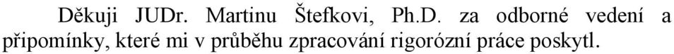 za odborné vedení a