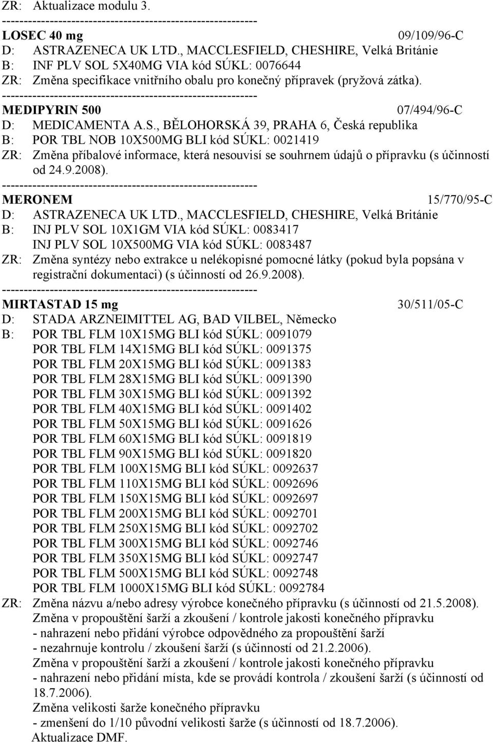 MEDIPYRIN 500 07/494/96-C D: MEDICAMENTA A.S.