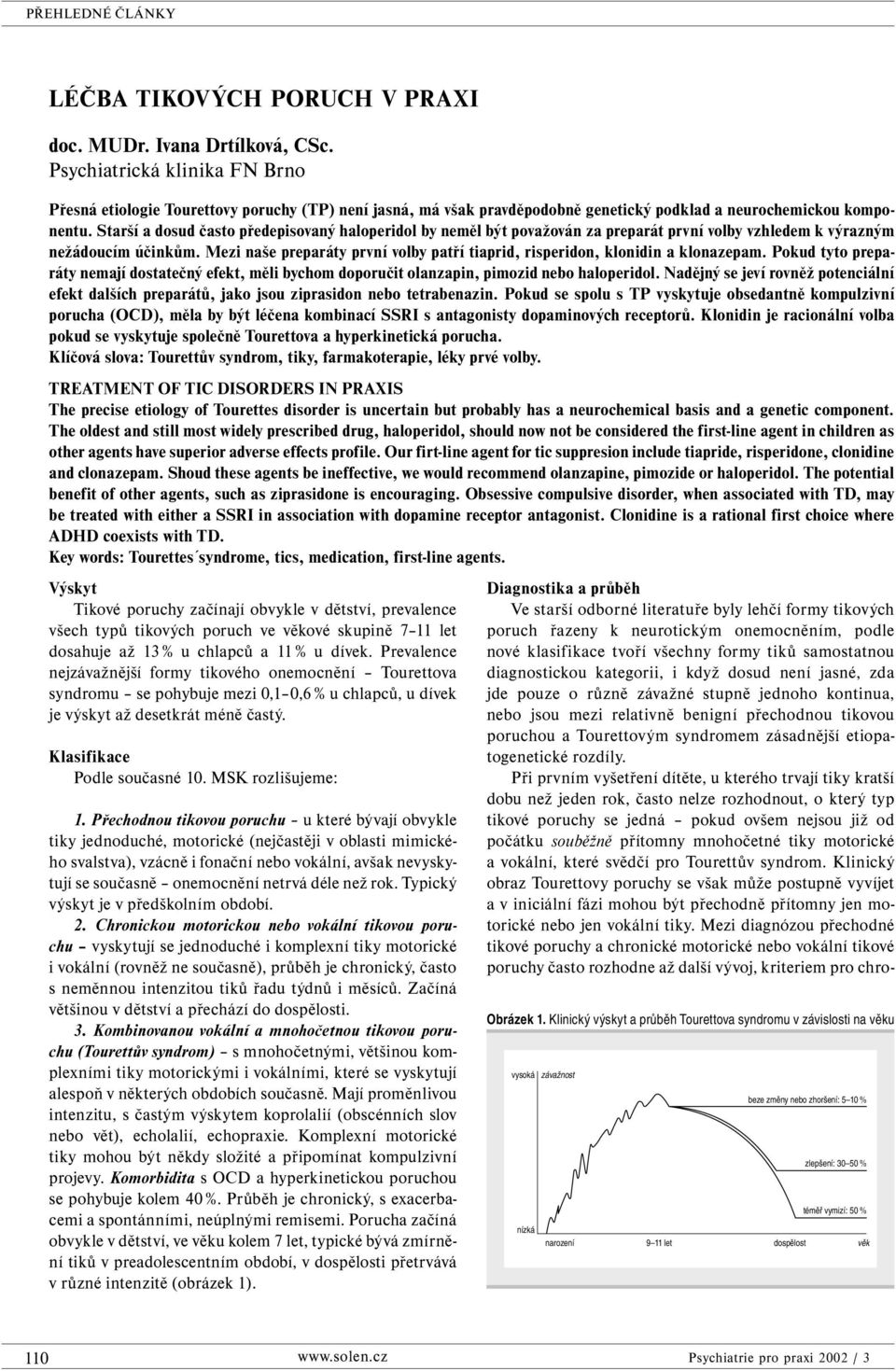 Starší a dosud často předepisovaný haloperidol by neměl být považován za preparát první volby vzhledem k výrazným nežádoucím účinkům.