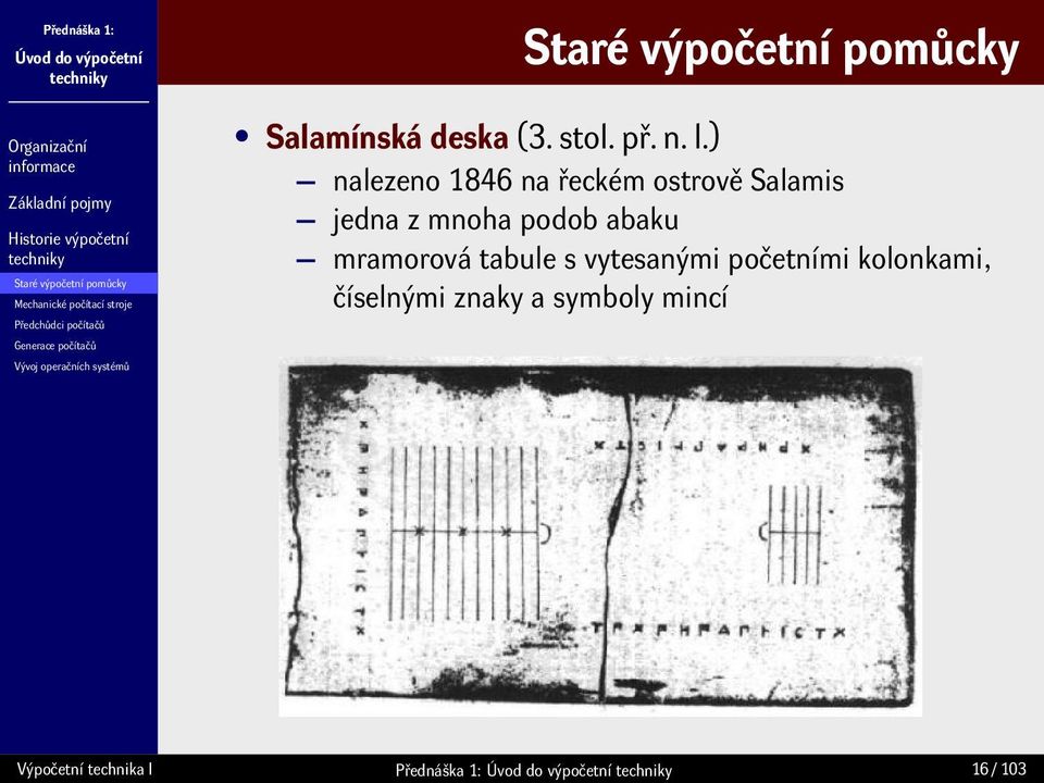 podob abaku mramorová tabule s vytesanými početními