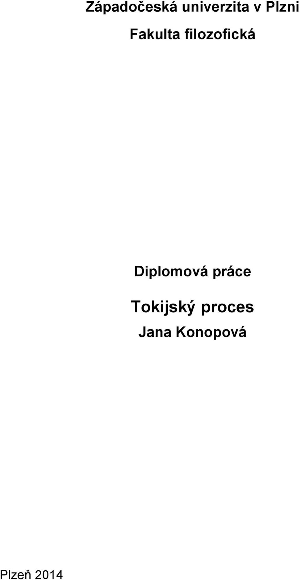 Diplomová práce Tokijský