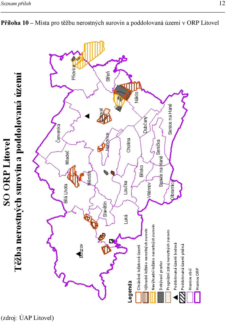 surovin a poddolovaná území v