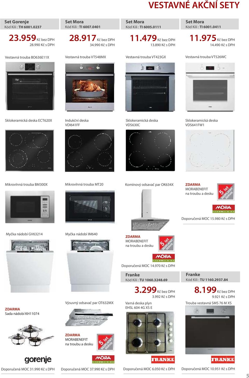 490 Kč s DPH Vestavná trouba BO636E11X Vestavná trouba VT548MX Vestavná trouba VT423GX Vestavná trouba VT526WC ECT620X Indukční deska VDI641FF VDS630C VDS641FW1 Mikrovlnná trouba BM300X Mikrovlnná