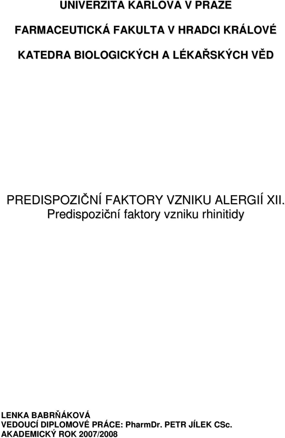 ALERGIÍ XII.