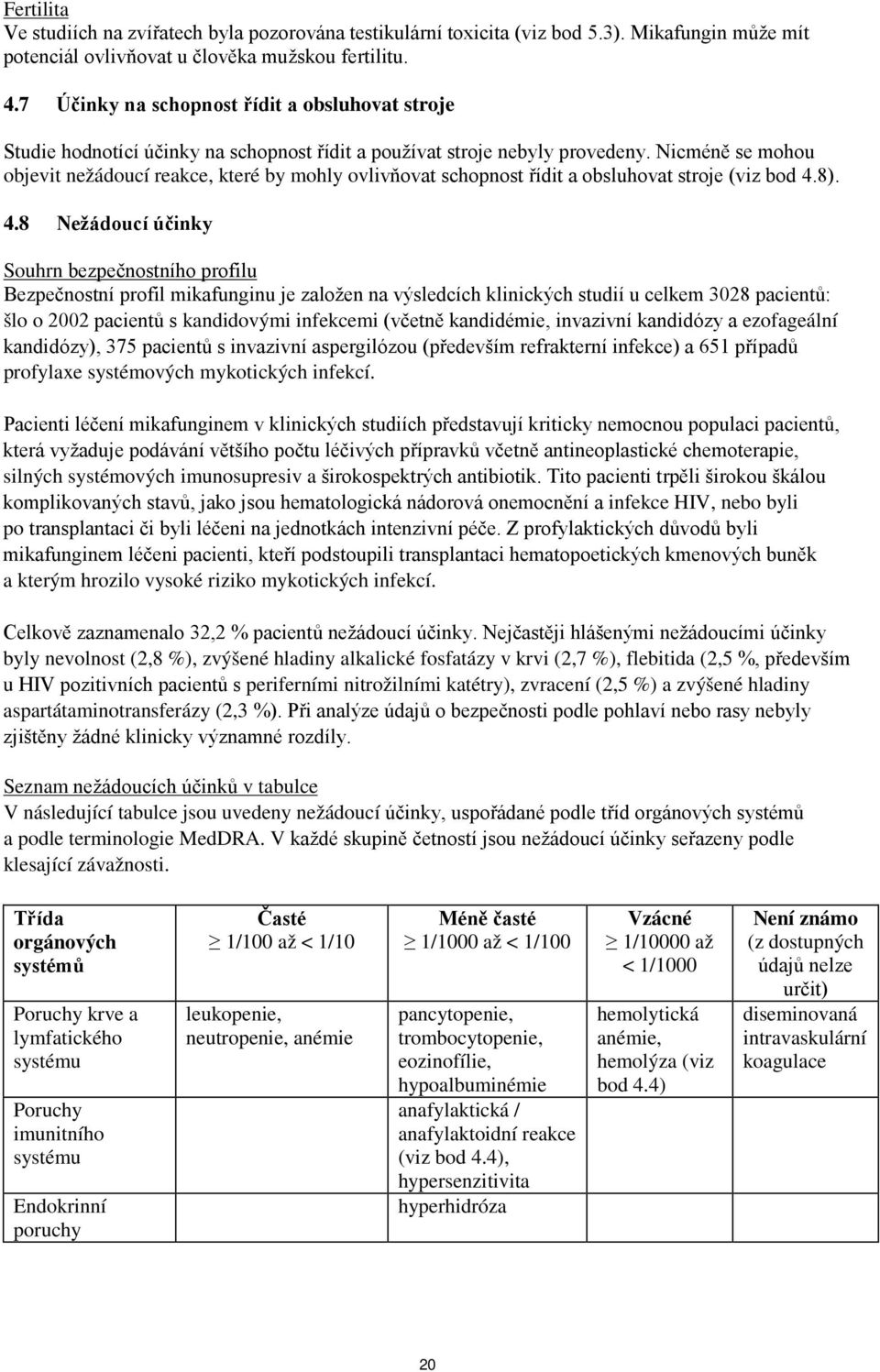 Nicméně se mohou objevit nežádoucí reakce, které by mohly ovlivňovat schopnost řídit a obsluhovat stroje (viz bod 4.