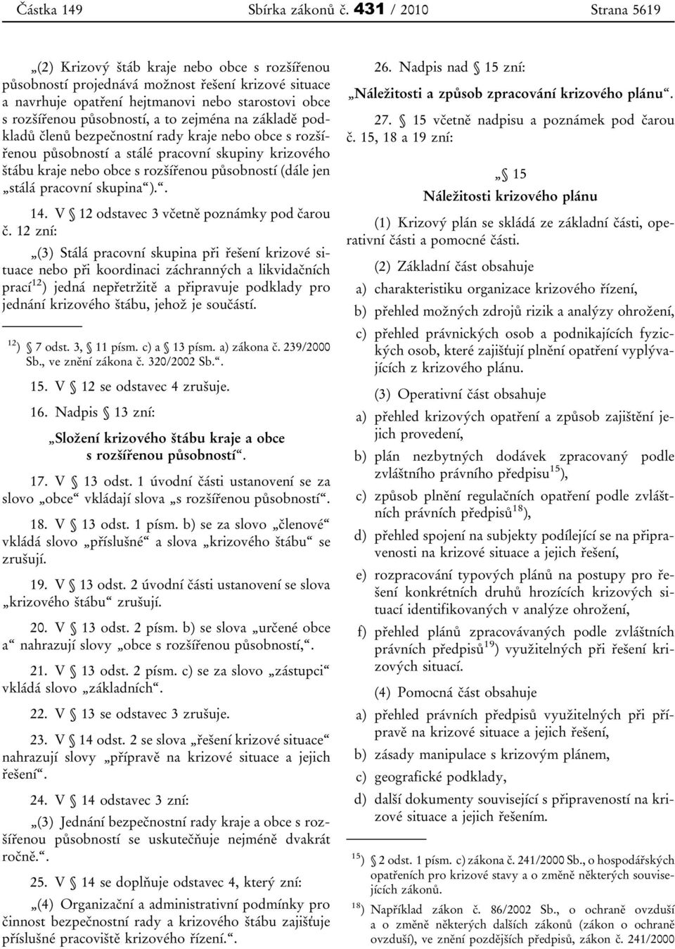 podkladů členů bezpečnostní rady kraje nebo obce s rozšířenou působností a stálé pracovní skupiny krizového štábu kraje nebo obce (dále jen stálá pracovní skupina ).. 14.