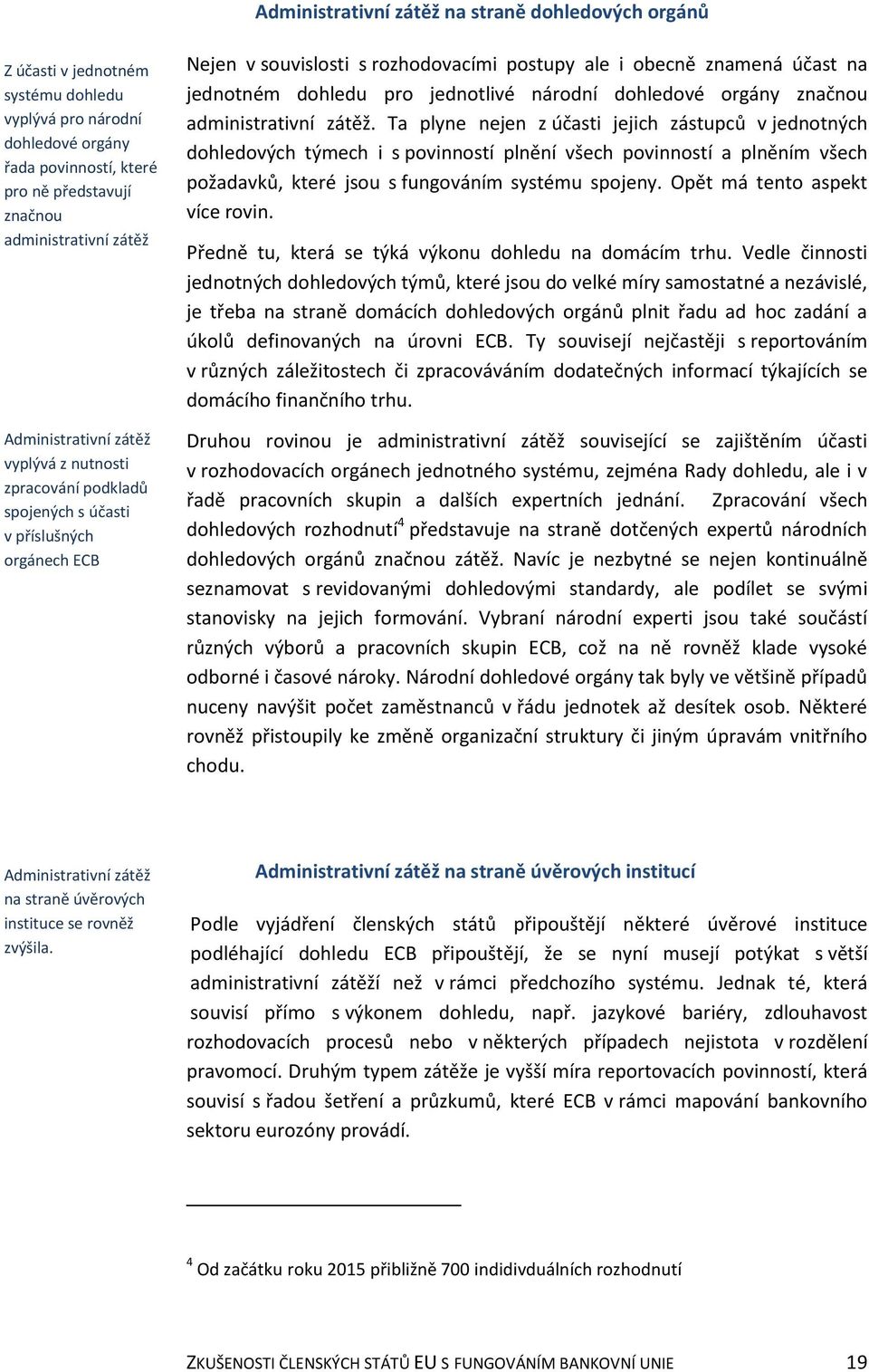 pro jednotlivé národní dohledové orgány značnou administrativní zátěž.