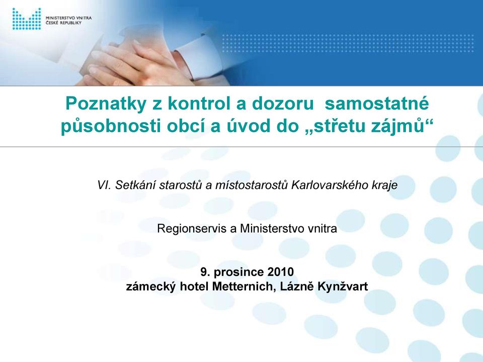 Setkání starostů a místostarostů Karlovarského kraje