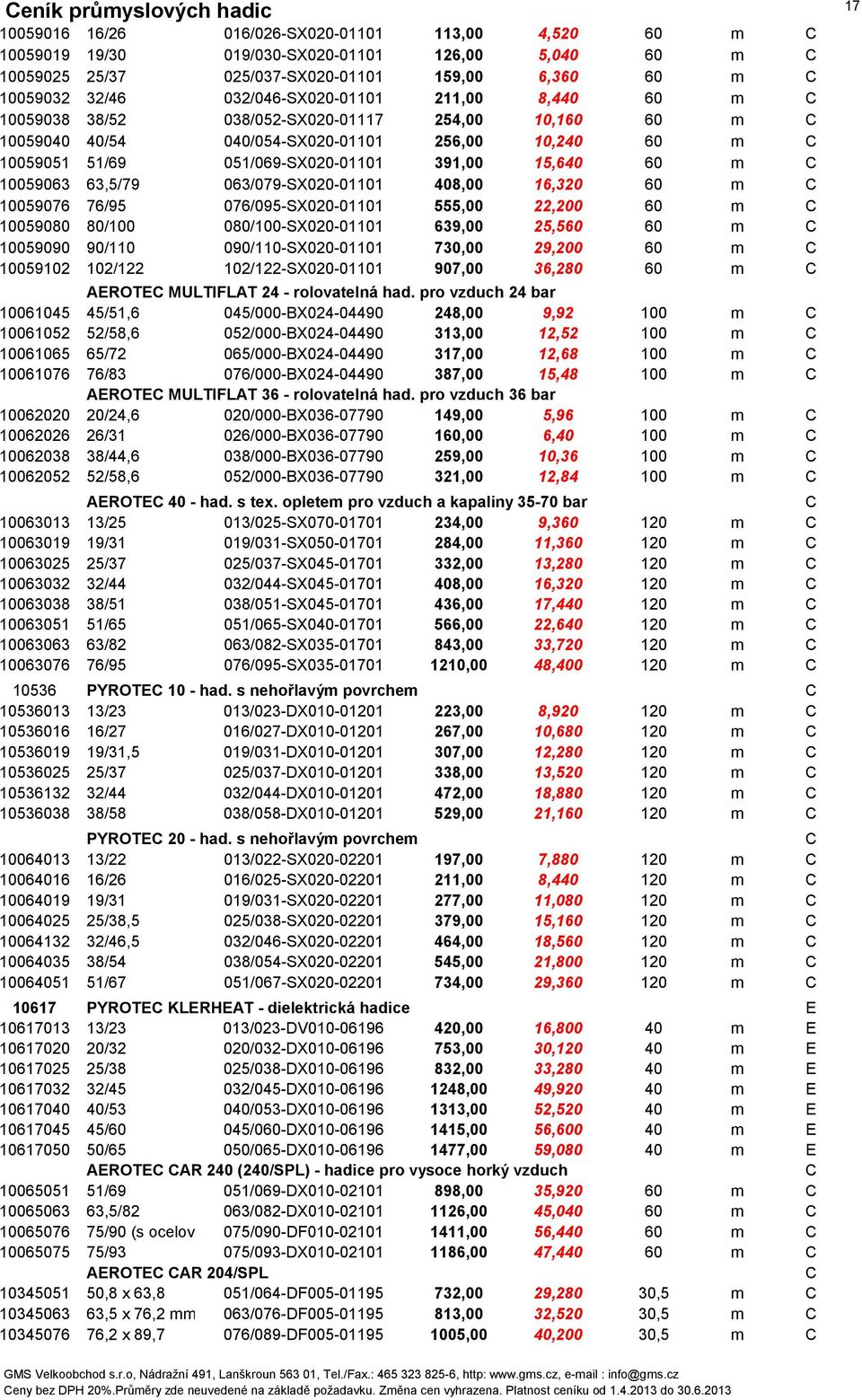 063/079-SX020-01101 408,00 16,320 60 m 10059076 76/95 076/095-SX020-01101 555,00 22,200 60 m 10059080 80/100 080/100-SX020-01101 639,00 25,560 60 m 10059090 90/110 090/110-SX020-01101 730,00 29,200