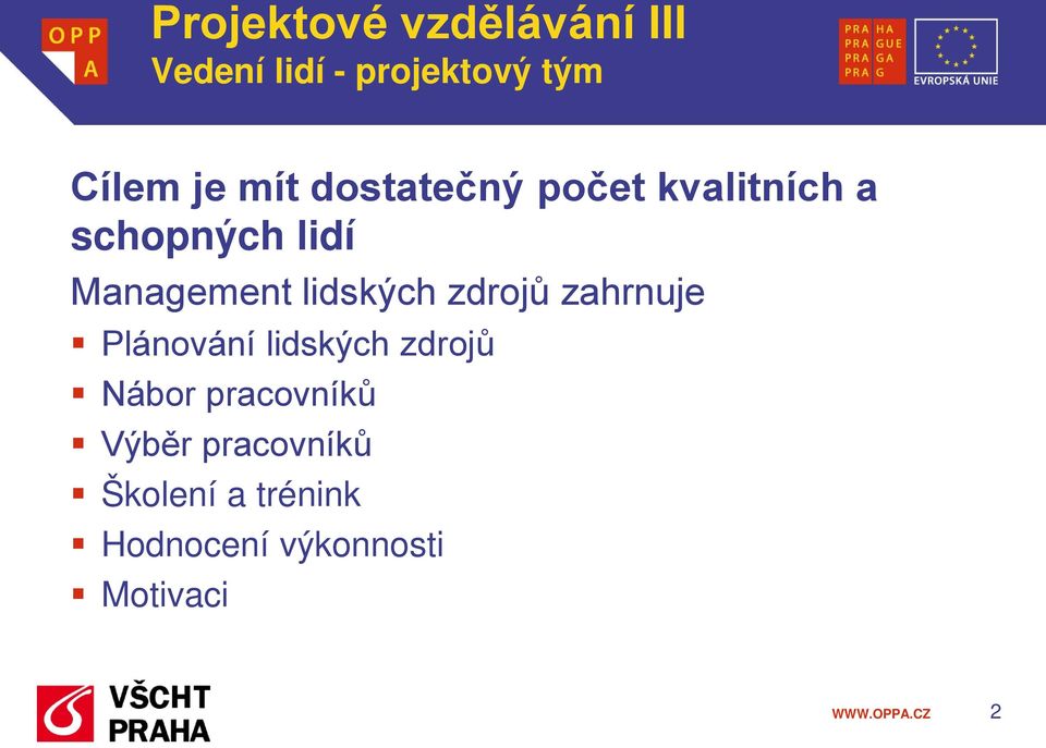 lidských zdrojů Nábor pracovníků Výběr pracovníků