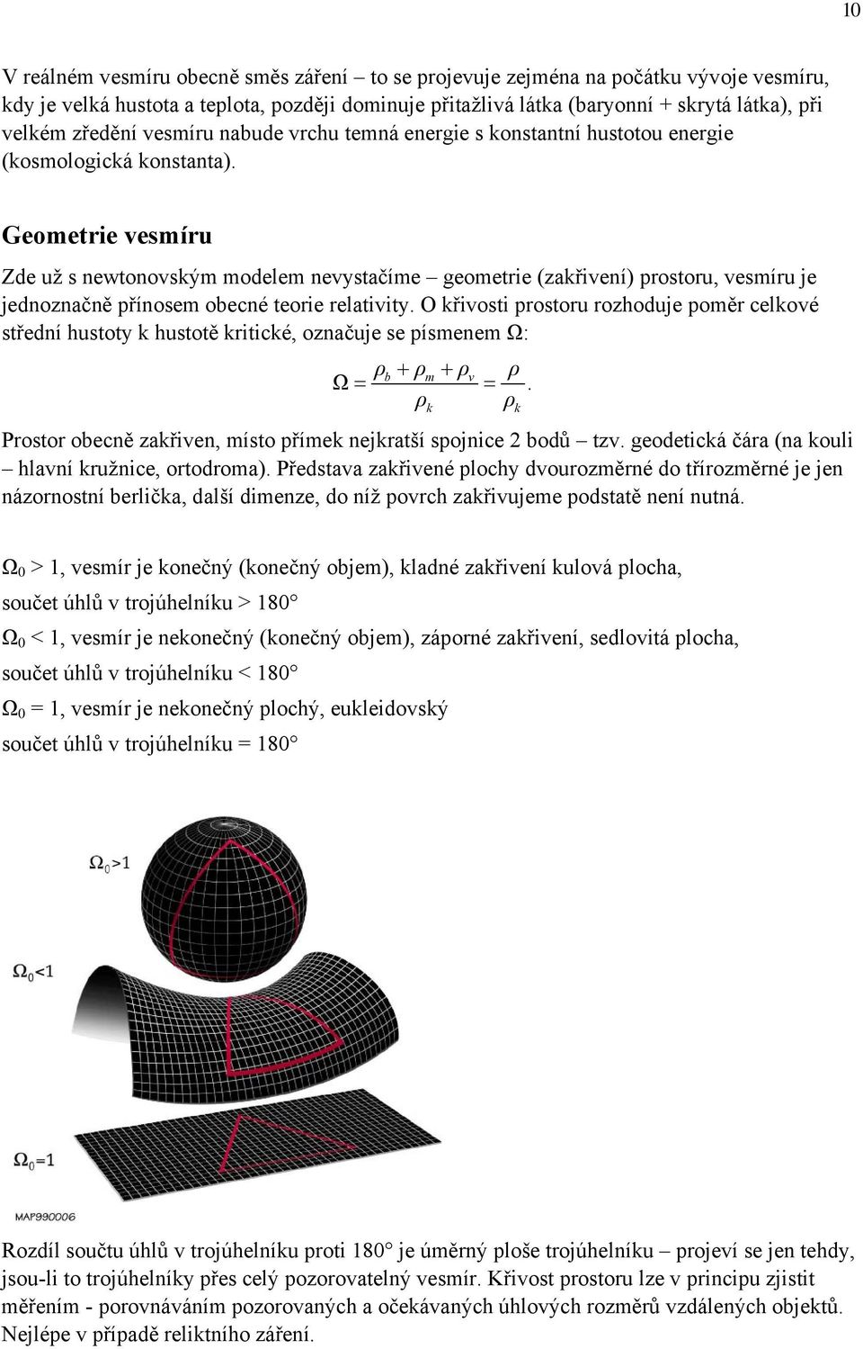 Geometrie vesmíru Zde už s newtonovským modelem nevystačíme geometrie (zakřivení) prostoru, vesmíru je jednoznačně přínosem obecné teorie relativity.