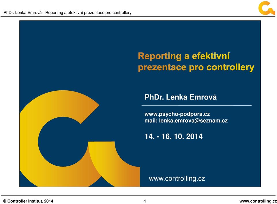 - 16. 10. 2014 www.controlling.