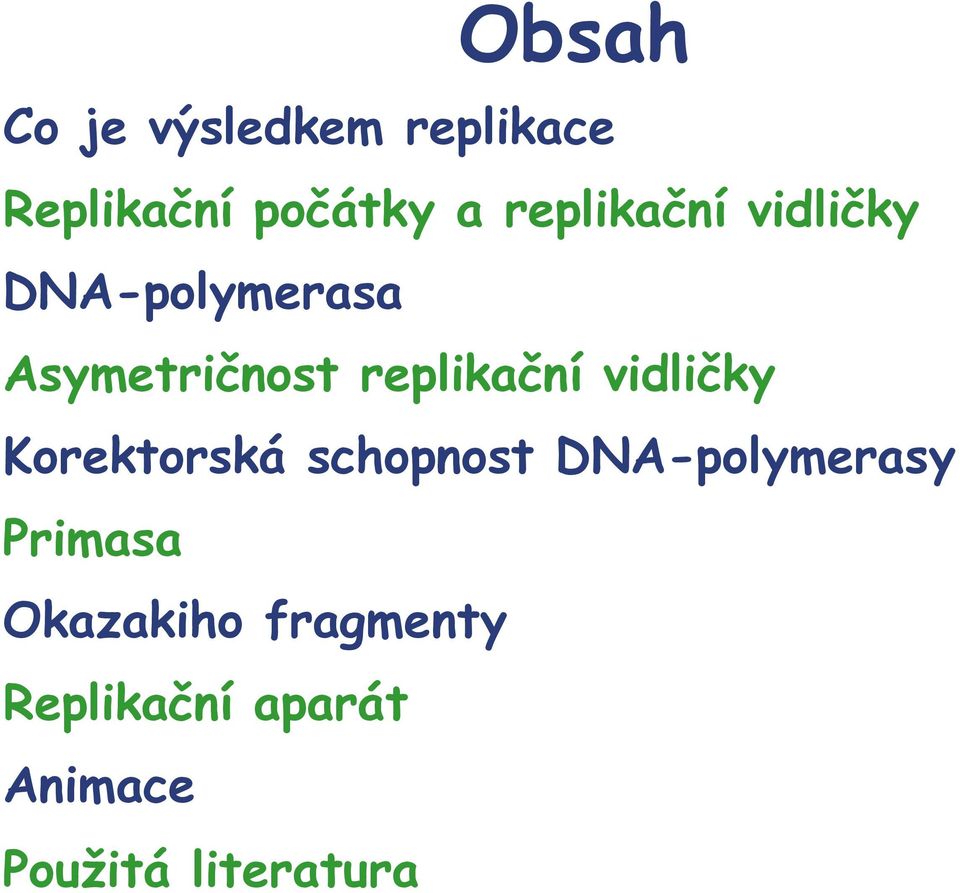 replikační vidličky Korektorská schopnost