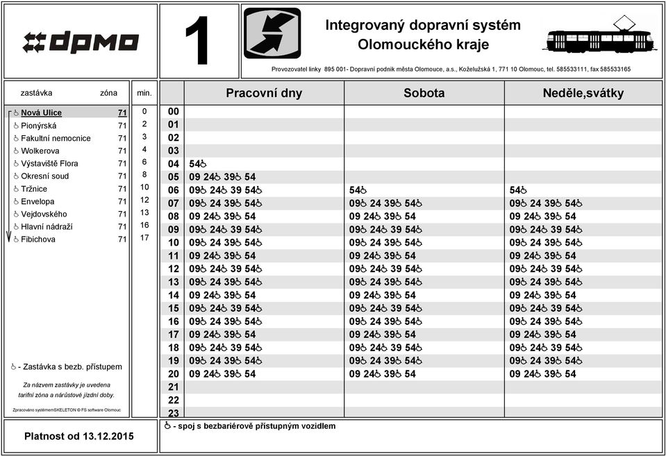 Wolkerova 71 4 @ Výstaviště Flora 71 6 @ Okresní soud 71 8 @ Tržnice 71 @ Envelopa 71