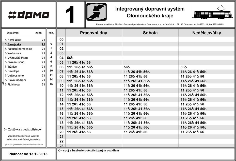 Wolkerova 71 2 @ Výstaviště Flora 71 4 @ Okresní soud 71 6 @ Tržnice 71 8 @ Envelopa