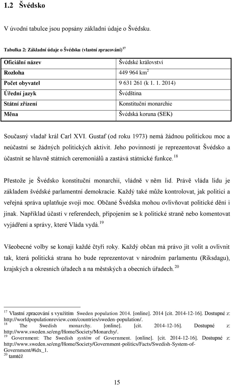 Gustaf (od roku 1973) nemá žádnou politickou moc a neúčastní se žádných politických aktivit.