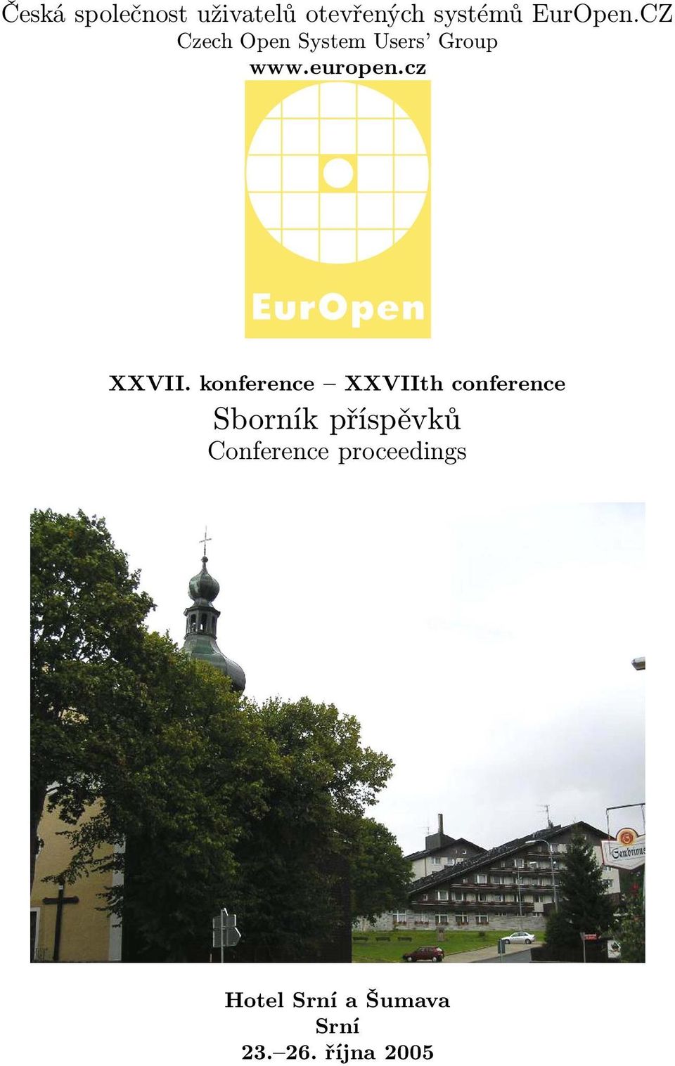 konference XXVIIth conference Sborník příspěvků