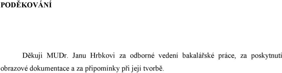bakalářské práce, za poskytnutí