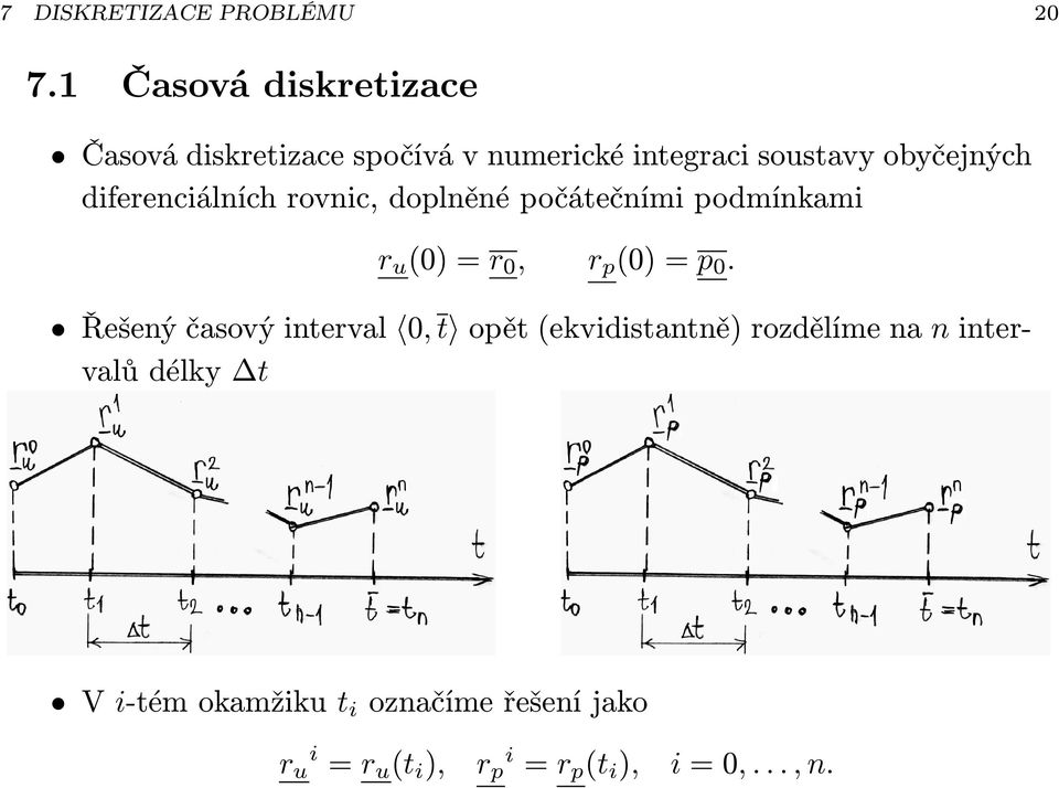 diferenciálních rovnic, doplněné počátečními podmínkami r u (0) = r 0, r p (0) = p 0.