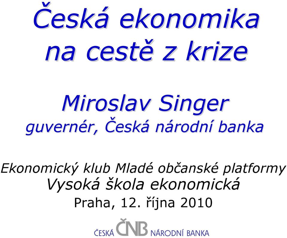 Ekonomický klub Mladé občanské platformy