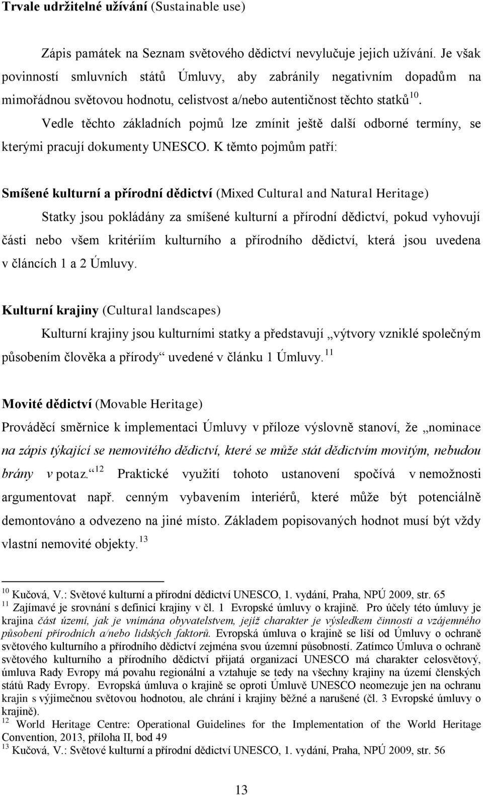 Vedle těchto základních pojmů lze zmínit ještě další odborné termíny, se kterými pracují dokumenty UNESCO.