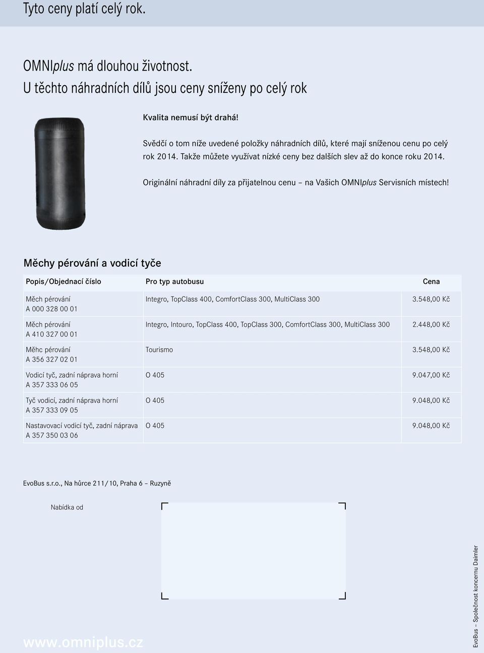 Originální náhradní díly za přijatelnou cenu na Vašich OMNIplus Servisních místech!