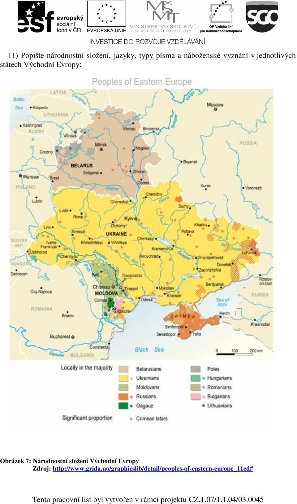 Obrázek 7: Národnostní složení Východní Evropy Zdroj: