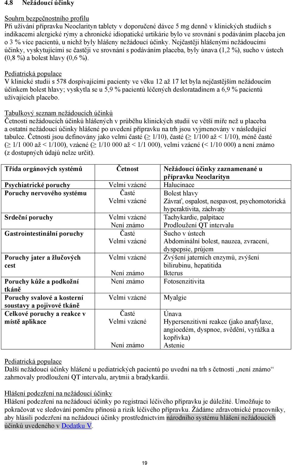 Nejčastěji hlášenými nežádoucími účinky, vyskytujícími se častěji ve srovnání s podáváním placeba, byly únava (1,2 %), sucho v ústech (0,8 %) a bolest hlavy (0,6 %).