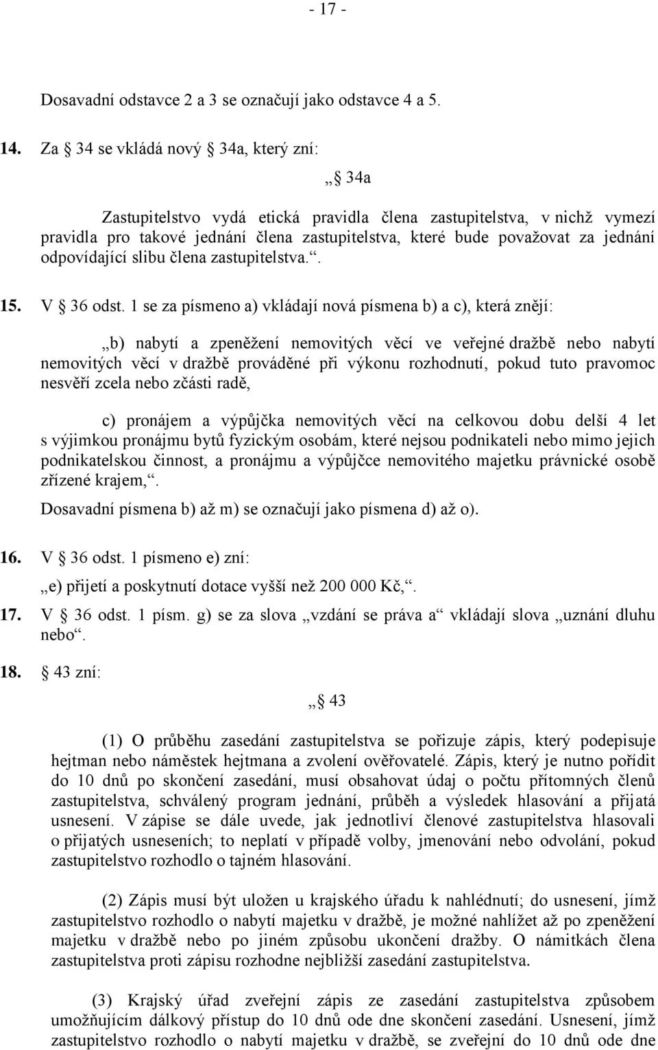 odpovídající slibu člena zastupitelstva.. 15. V 36 odst.
