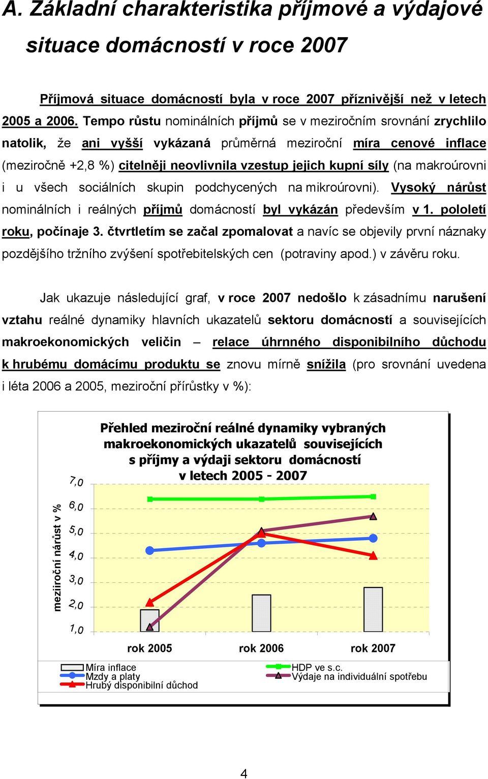 síly (na makroúrovni i u všech sociálních skupin podchycených na mikroúrovni). Vysoký nárůst nominálních i reálných příjmů domácností byl vykázán především v 1. pololetí roku, počínaje 3.