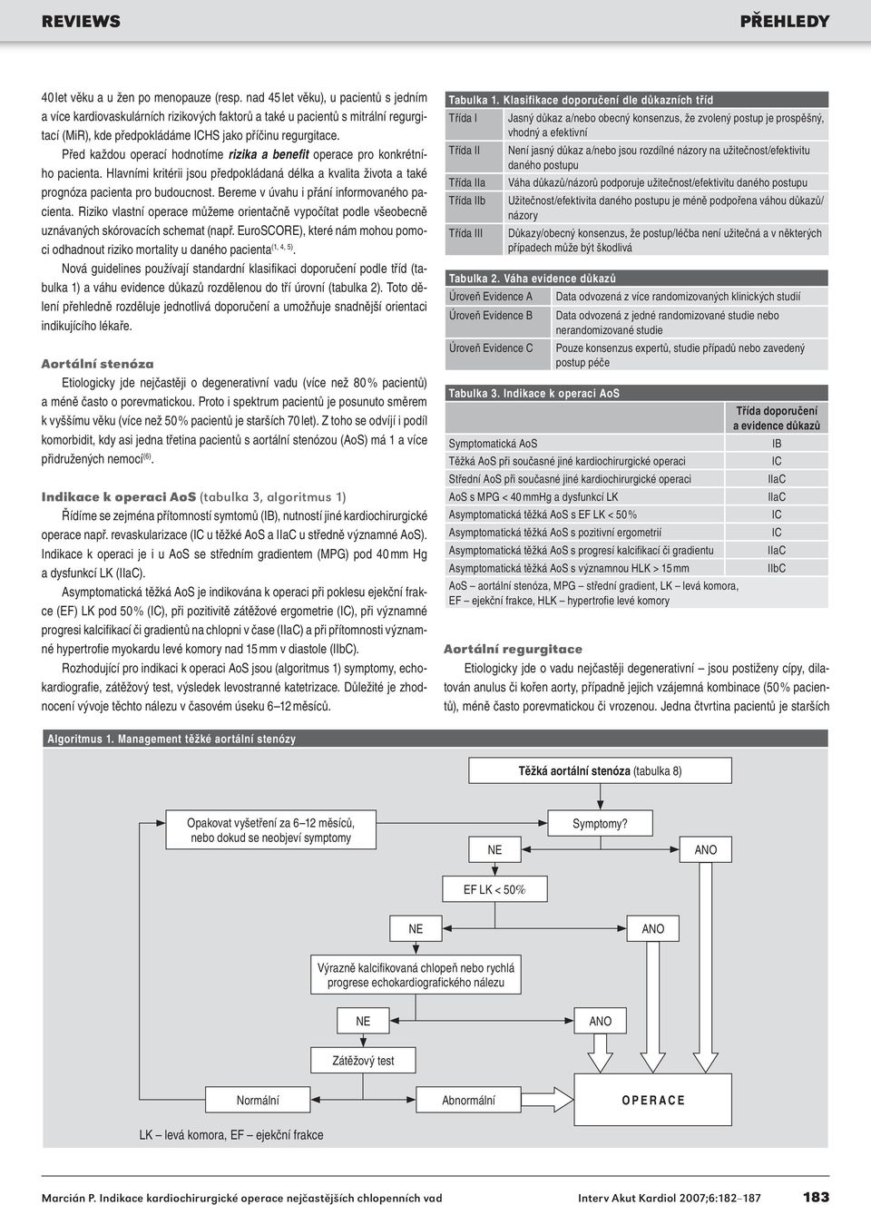 Před každou operací hodnotíme rizika a benefit operace pro konkrétního pacienta. Hlavními kritérii jsou předpokládaná délka a kvalita života a také prognóza pacienta pro budoucnost.