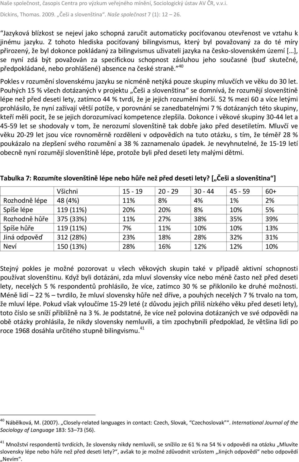 považován za specifickou schopnost zásluhou jeho současné (buď skutečné, předpokládané, nebo prohlášené) absence na české straně.