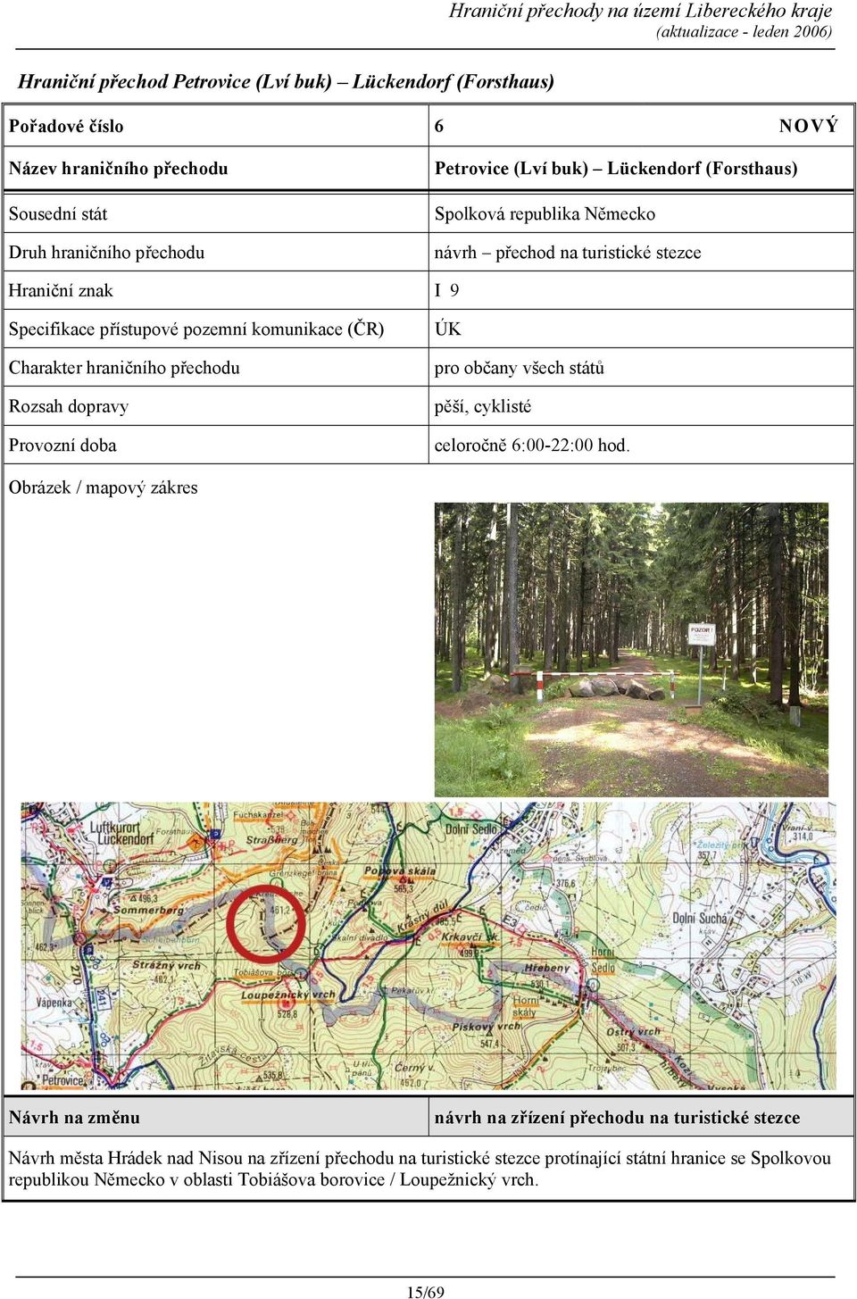 přechodu Rozsah dopravy Provozní doba ÚK pro občany všech států pěší, cyklisté celoročně 6:00-22:00 hod.