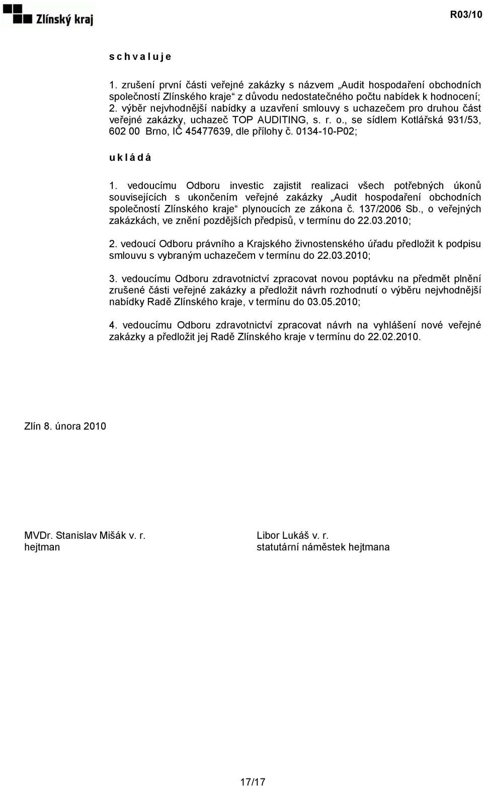 0134-10-P02; ukládá 1.