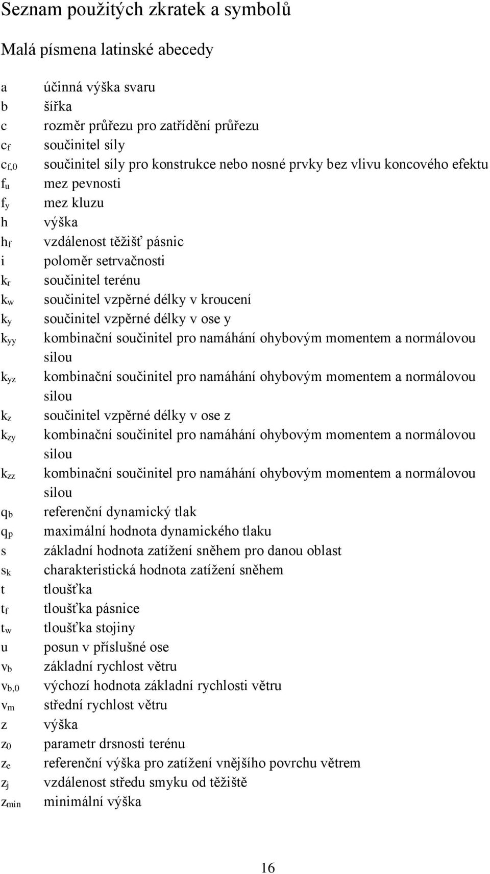 součinitel terénu součinitel vzpěrné délky v kroucení součinitel vzpěrné délky v ose y kombinační součinitel pro namáhání ohybovým momentem a normálovou silou kombinační součinitel pro namáhání